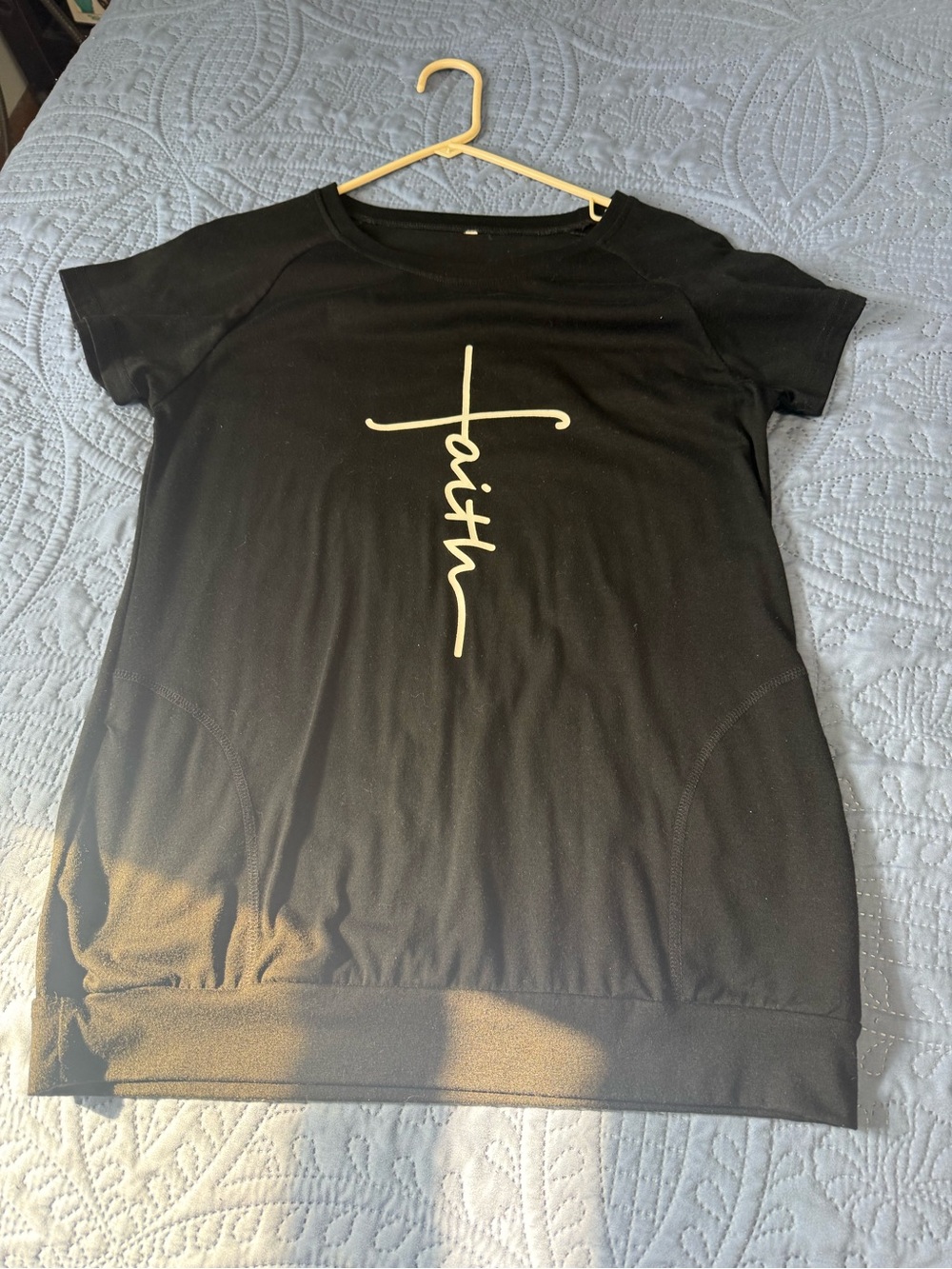 “Faith” Graphic Short Sleeve Women's Top - Black.